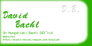 david bachl business card